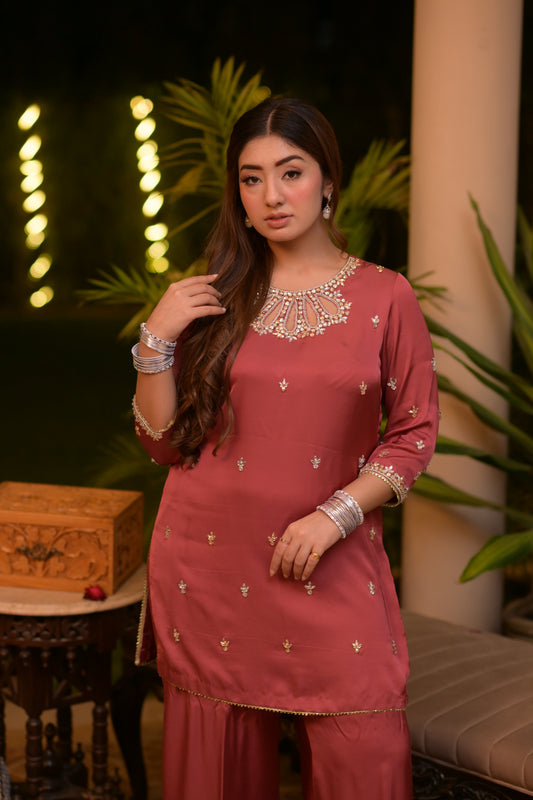 Liyana — Embroidered Kurta Sharara Set