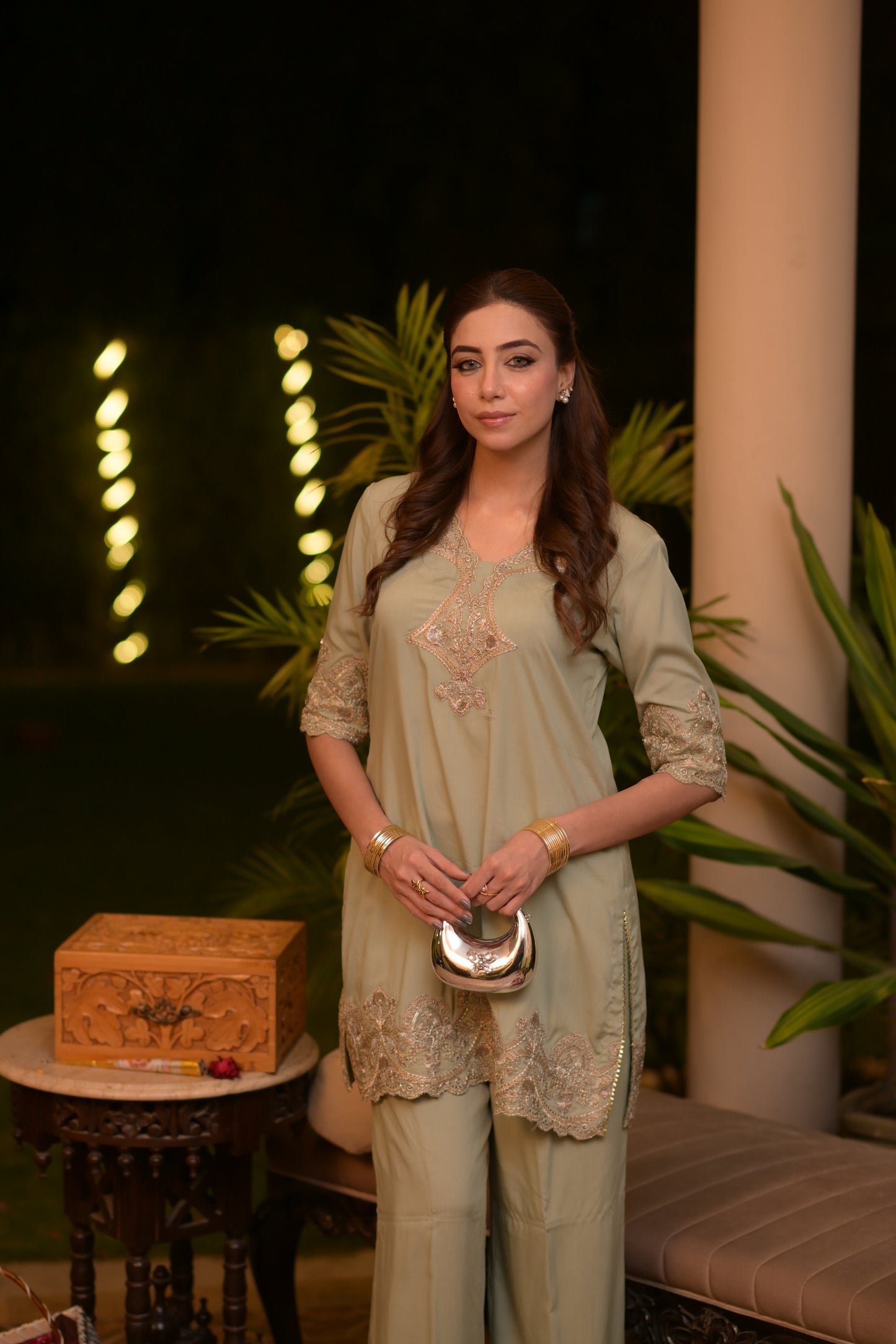 Mehrunisa – Sage Elegance Kurta Set