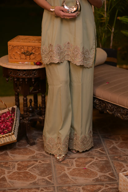 Mehrunisa – Sage Elegance Kurta Set