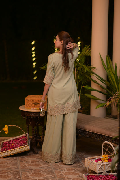 Mehrunisa – Sage Elegance Kurta Set